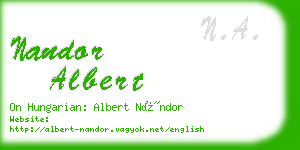 nandor albert business card